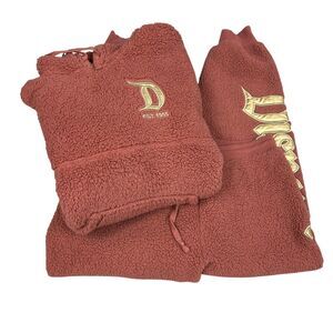 Disneyland Rose Gold Sherpa Spirit Hoodie And Sweatpants Joggers Set Size L/XL